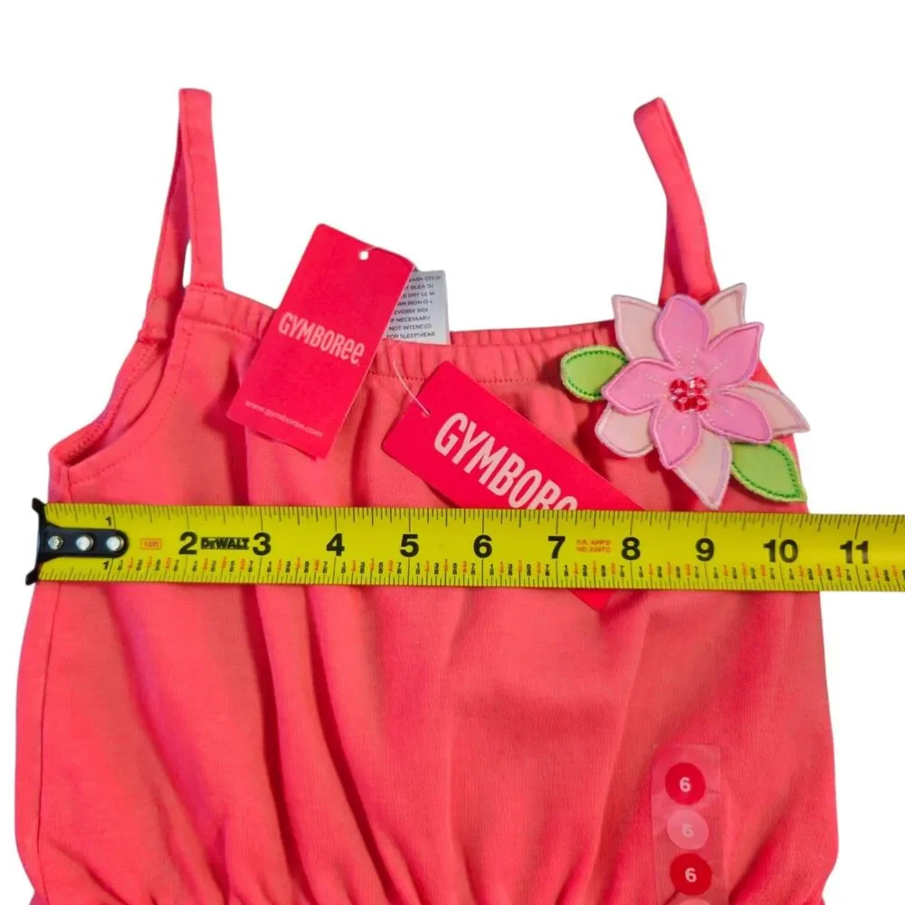 NWT Gymboree Island Fun Top And Denim Skirt Set Girls Size 6 Coral Floral Y2K